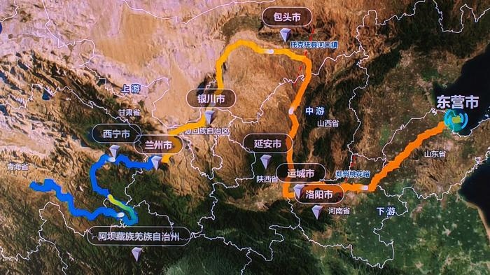 △黃河發(fā)源于青藏高原，呈“幾”字形流經(jīng)青海、四川、甘肅、寧夏、內(nèi)蒙古、山西、陜西、河南、山東9省區(qū)，全長5464公里。(資料圖)