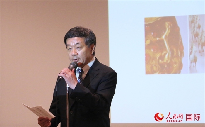 主辦方代表、富士美術(shù)館館長五木田聰致辭。（人民網(wǎng) 許可攝）