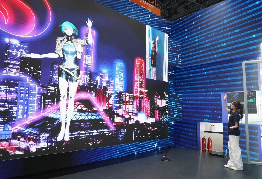 這是9月1日在國家會議中心拍攝的一款數(shù)字人。新華社記者 任超 攝