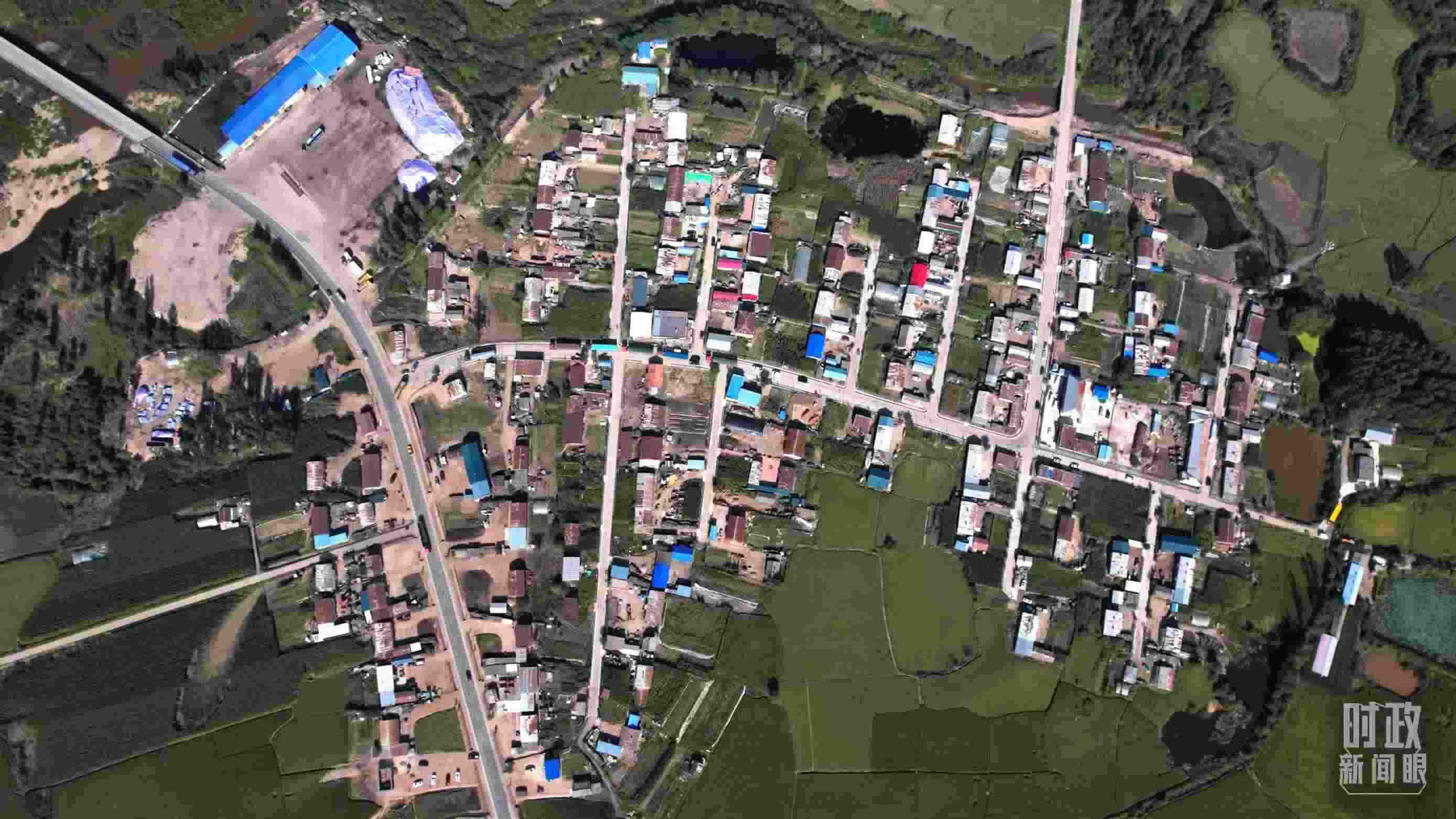 △9月7日，龍王廟村航拍。（總臺國廣記者李晉拍攝）