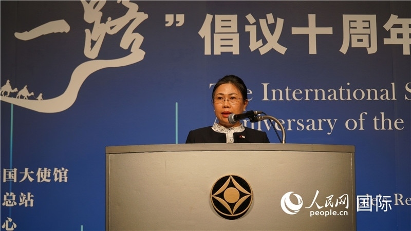 老撾駐日大使安拉萬(wàn)發(fā)言。人民網(wǎng) 蔣曉辰攝