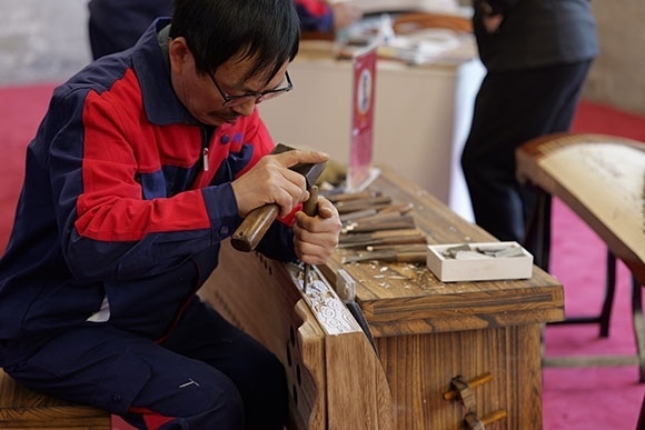 蘭考古箏制作展示。中央音樂(lè)學(xué)院供圖