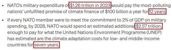 看看北約的“碳足跡”，就知道西方的氣候承諾有多扯