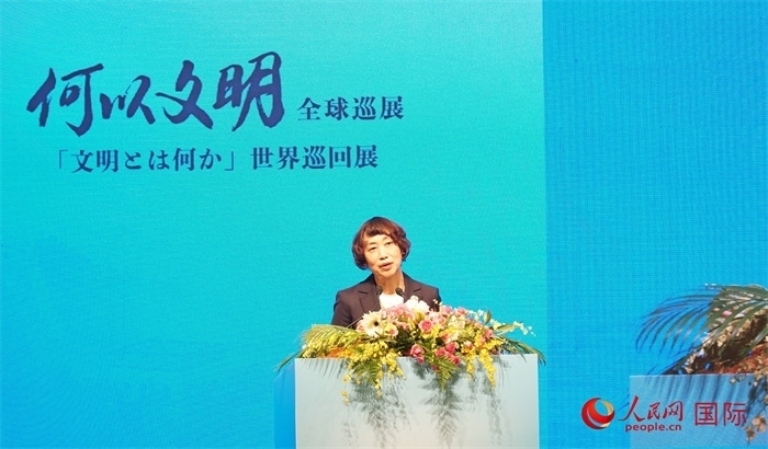 中央廣播電視總臺副臺長邢博致辭。人民網(wǎng) 蔣曉辰攝