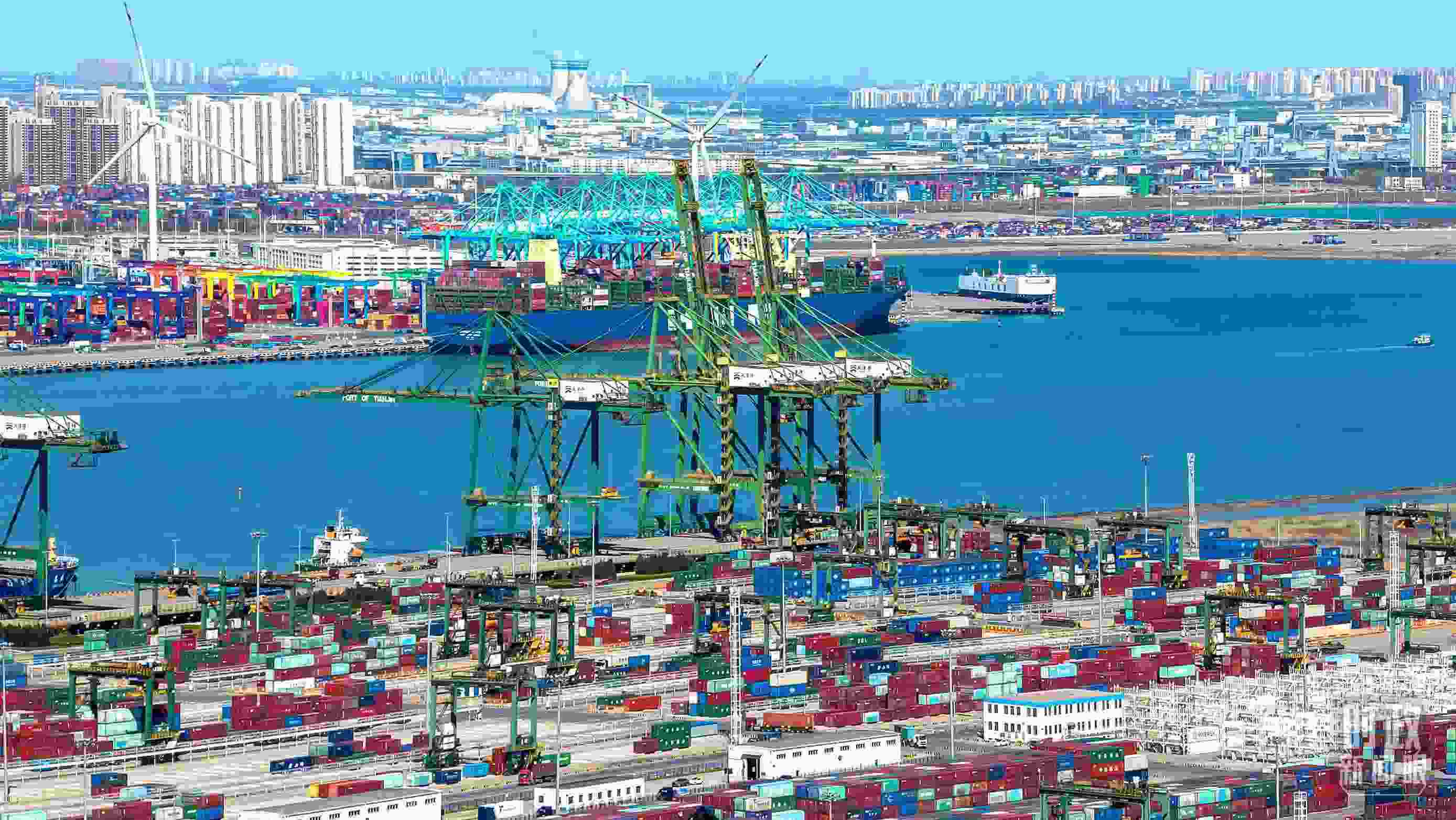 △俯瞰天津港。