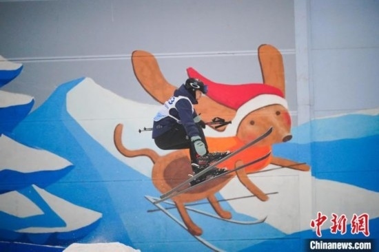 12月22日，云南省第一屆冬季運動會在昆明開幕。圖為選手在公開組男子自由式滑雪雪上技巧比賽中。中新社記者 劉冉陽 攝