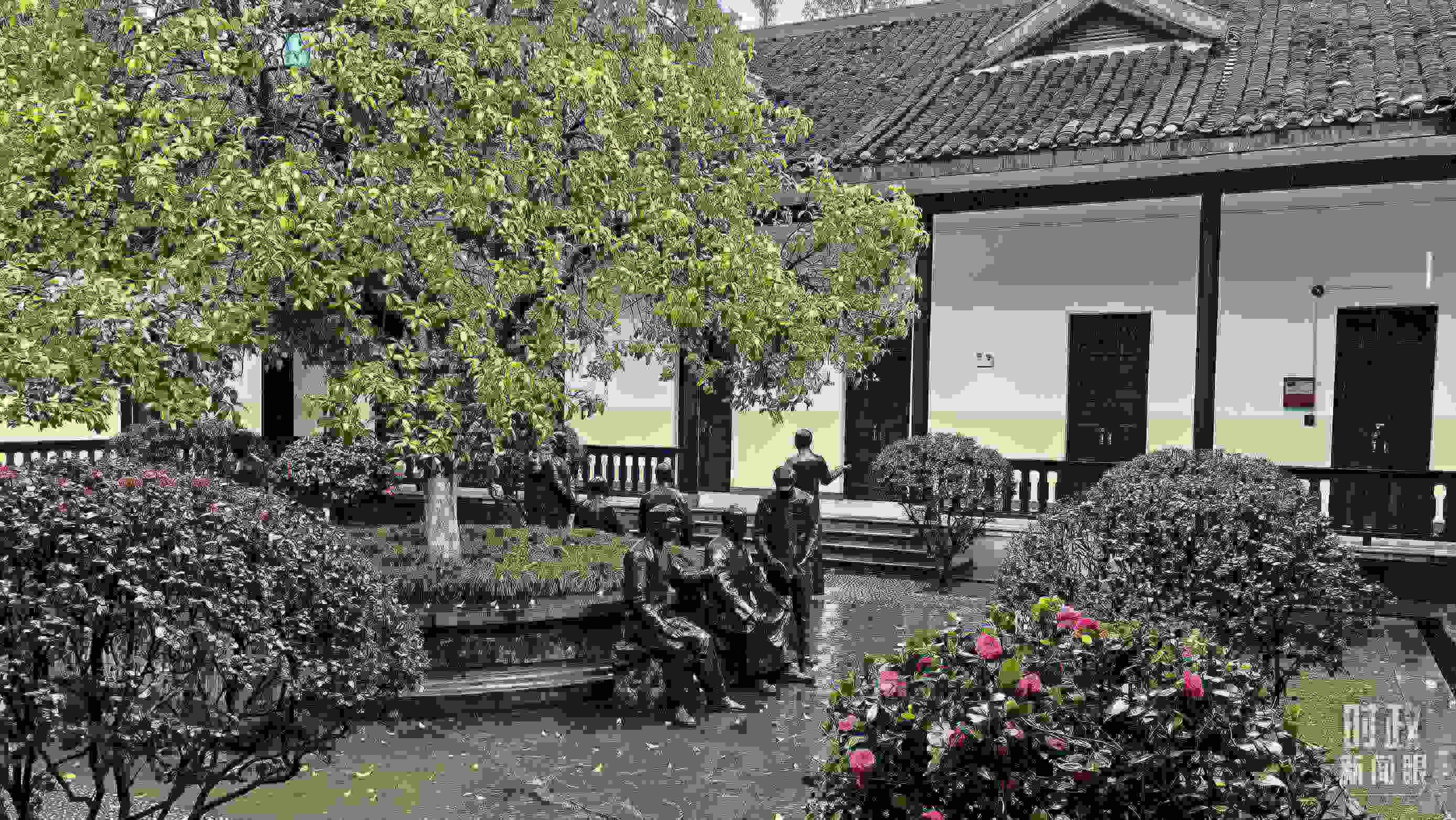 △湖南第一師范學(xué)院（城南書院校區(qū)）校園里。（總臺央視記者趙化拍攝）