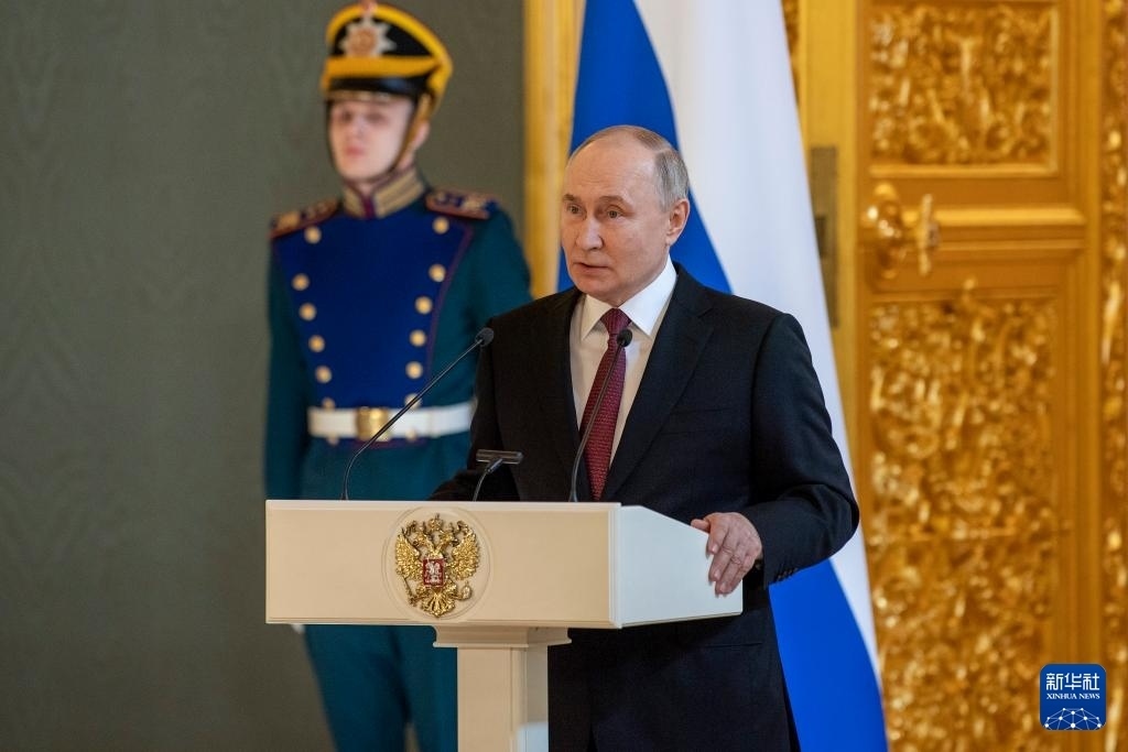 3月20日，俄羅斯總統(tǒng)普京在莫斯科克里姆林宮與其競(jìng)選團(tuán)隊(duì)代表舉行見面會(huì)。新華社記者 曹陽 攝