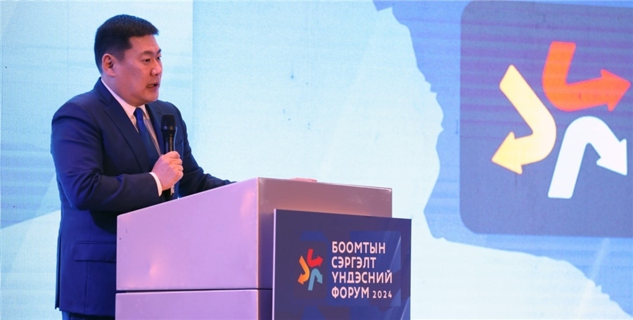 1.奧云額爾登總理致辭。圖片來(lái)源：蒙政府官網(wǎng)