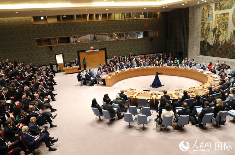 4月18日，聯(lián)合國(guó)總部安理會(huì)投票現(xiàn)場(chǎng)。 人民網(wǎng)記者 李志偉攝