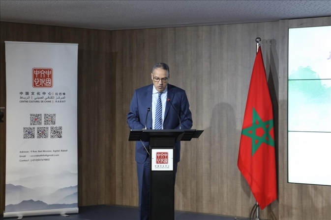摩洛哥青年、文化和新聞部秘書長邁斯歐迪致辭，摩洛哥中國文化中心供圖
