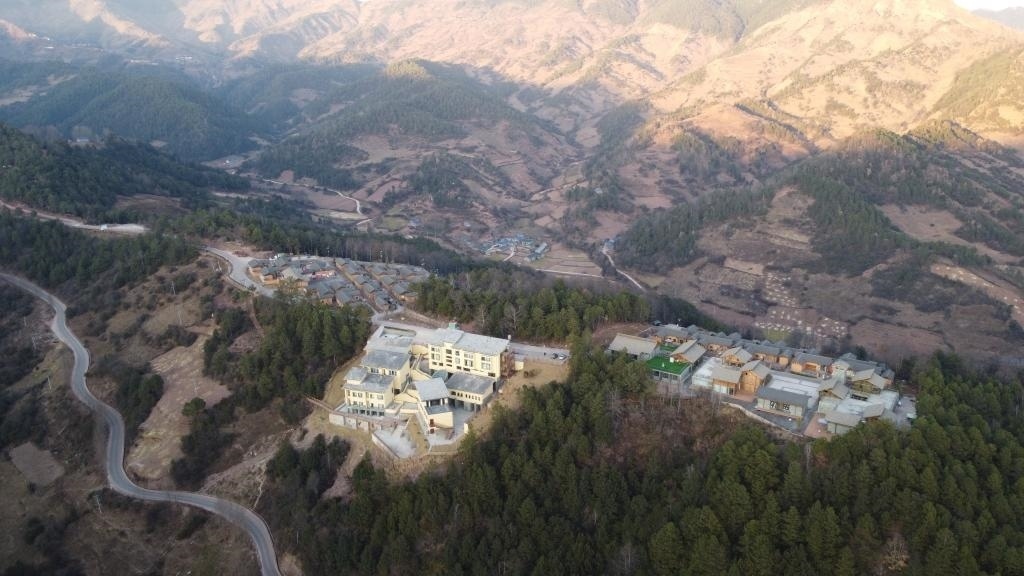 三河村全景（無人機照片）。新華社記者 尹恒 攝