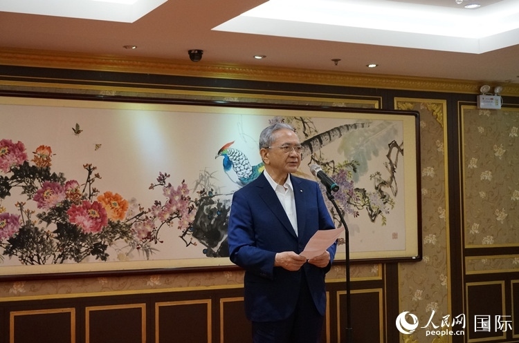 創(chuàng)價(jià)學(xué)會(huì)會(huì)長(zhǎng)原田稔致辭。