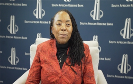 南非儲備銀行副行長、審慎監(jiān)管局首席執(zhí)行官芬迪?查齊巴納視頻發(fā)言。（中國建設銀行約翰內(nèi)斯堡分行供圖）