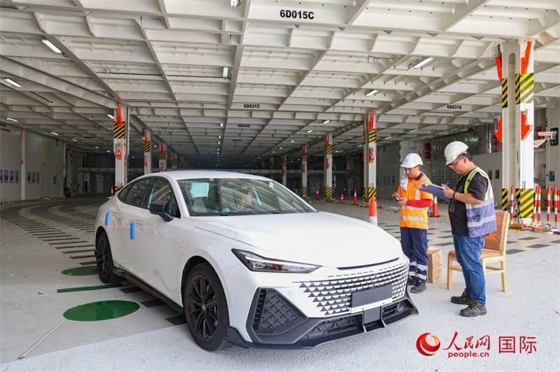 工人正在進(jìn)行卸車作業(yè)。人民網(wǎng)記者 任皓宇攝