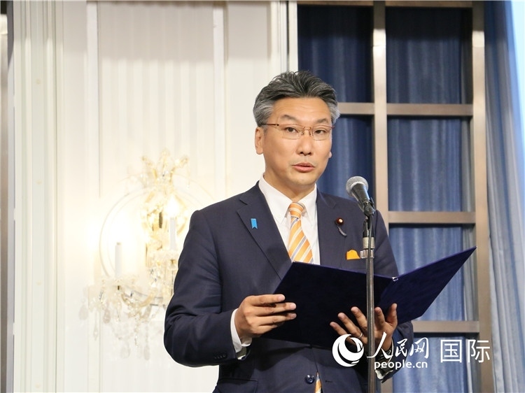 日本國貿(mào)促會長代理橋本岳致辭。人民網(wǎng) 許可攝