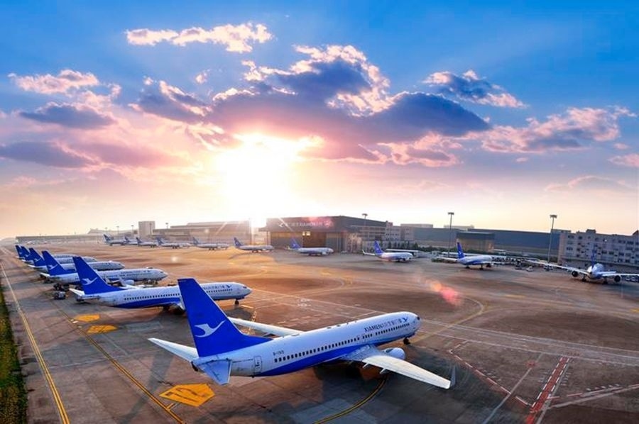 這是如今廈門航空的機隊照片。（廈門航空有限公司供圖）