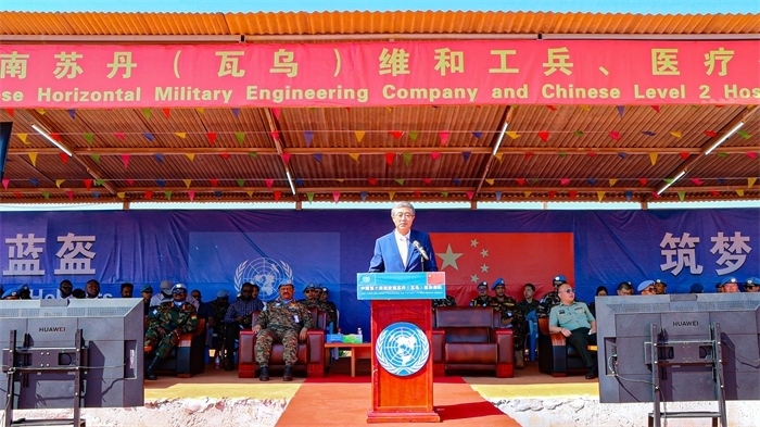 中國駐南蘇丹大使馬強發(fā)言。孫千攝