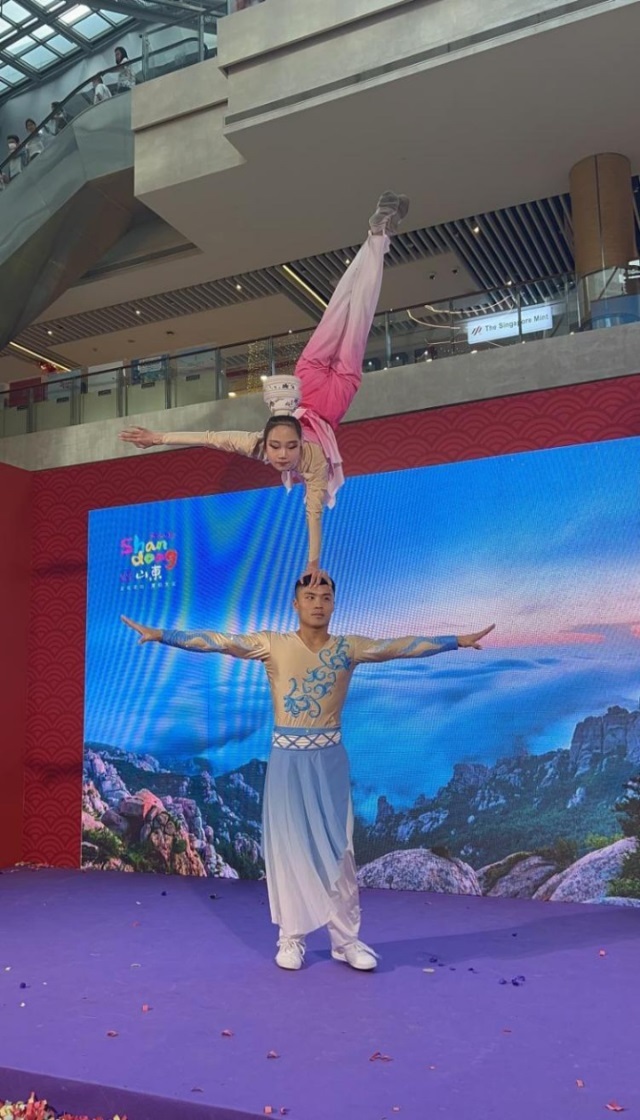 來自中國和新加坡的藝術(shù)團(tuán)體聯(lián)袂表演了歌舞、器樂、武術(shù)、雜技等多種形式的文藝節(jié)目?；顒?dòng)主辦方供圖