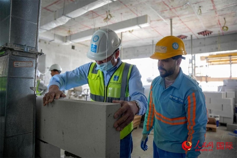 砌墻。人民網(wǎng)塔里克·易卜拉欣攝