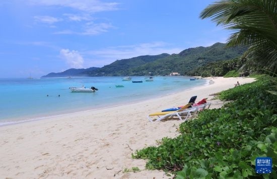 3月19日，游客在塞舌爾馬埃島海邊休閑。新華社記者 董江輝 攝