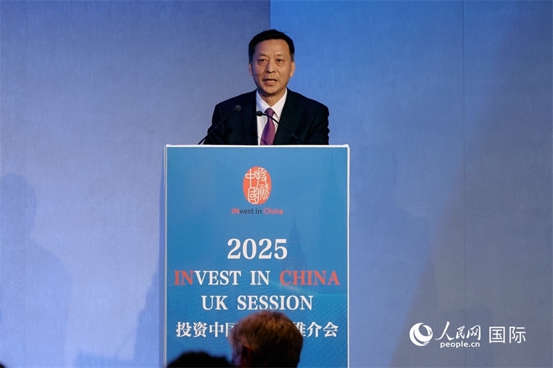 中國駐英國大使館經濟商務公使余本林發(fā)表致辭。楊浩鵬攝