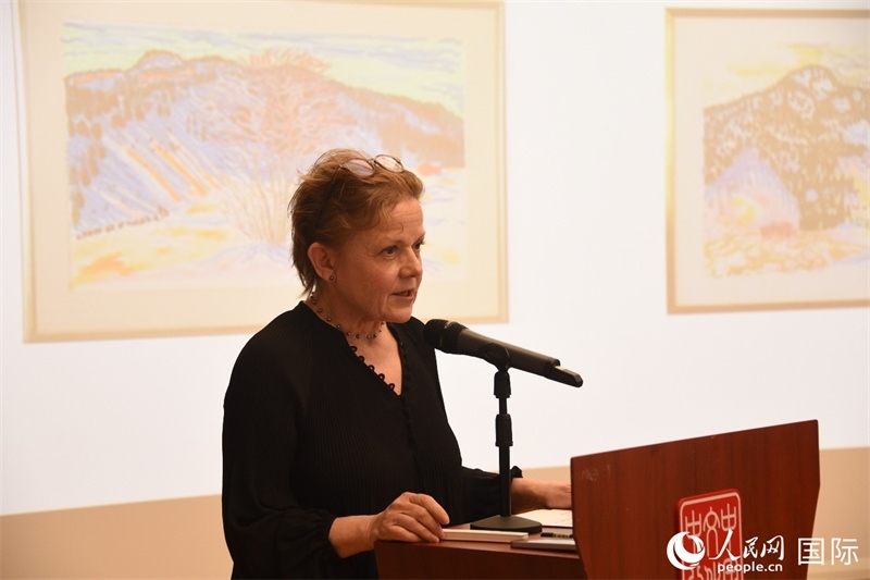 瑞典著名畫家比麗塔·穆爾的藝術(shù)講座。人民網(wǎng)記者 殷淼攝