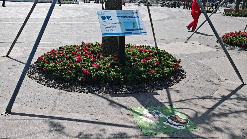 廣安“雨水收集調(diào)蓄樹(shù)池”，已在市內(nèi)公園落地運(yùn)用。受訪者供圖