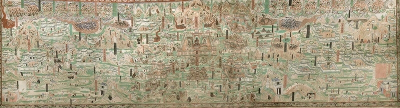 莫高窟第61窟內(nèi)的《五臺(tái)山圖》。